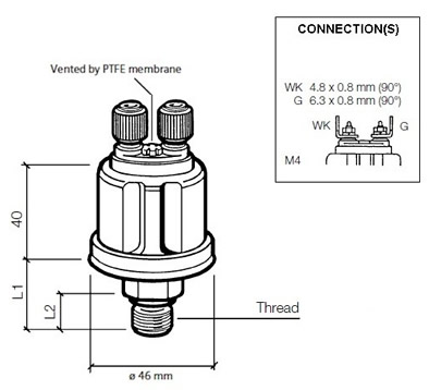 VDO Pressure sender 0-25 Bar